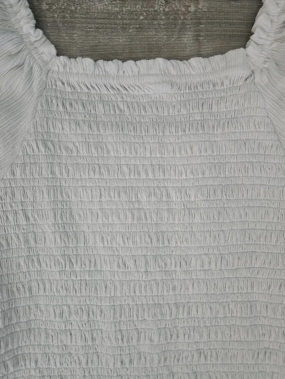 Smocked White Puff Sleeve Top Peasant Boho Cottagecore Ren Faire Milkmaid Sz S